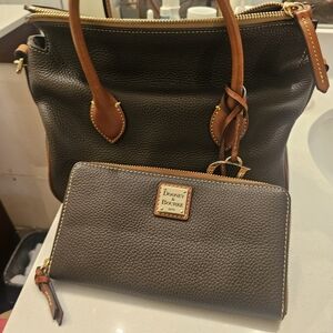 Dooney & Bourke Brown and Tan Leather Shoulder Bag with Wallet